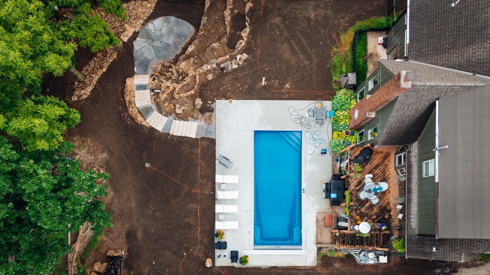 Backyard Pool and Hardscape Installation in Olathe