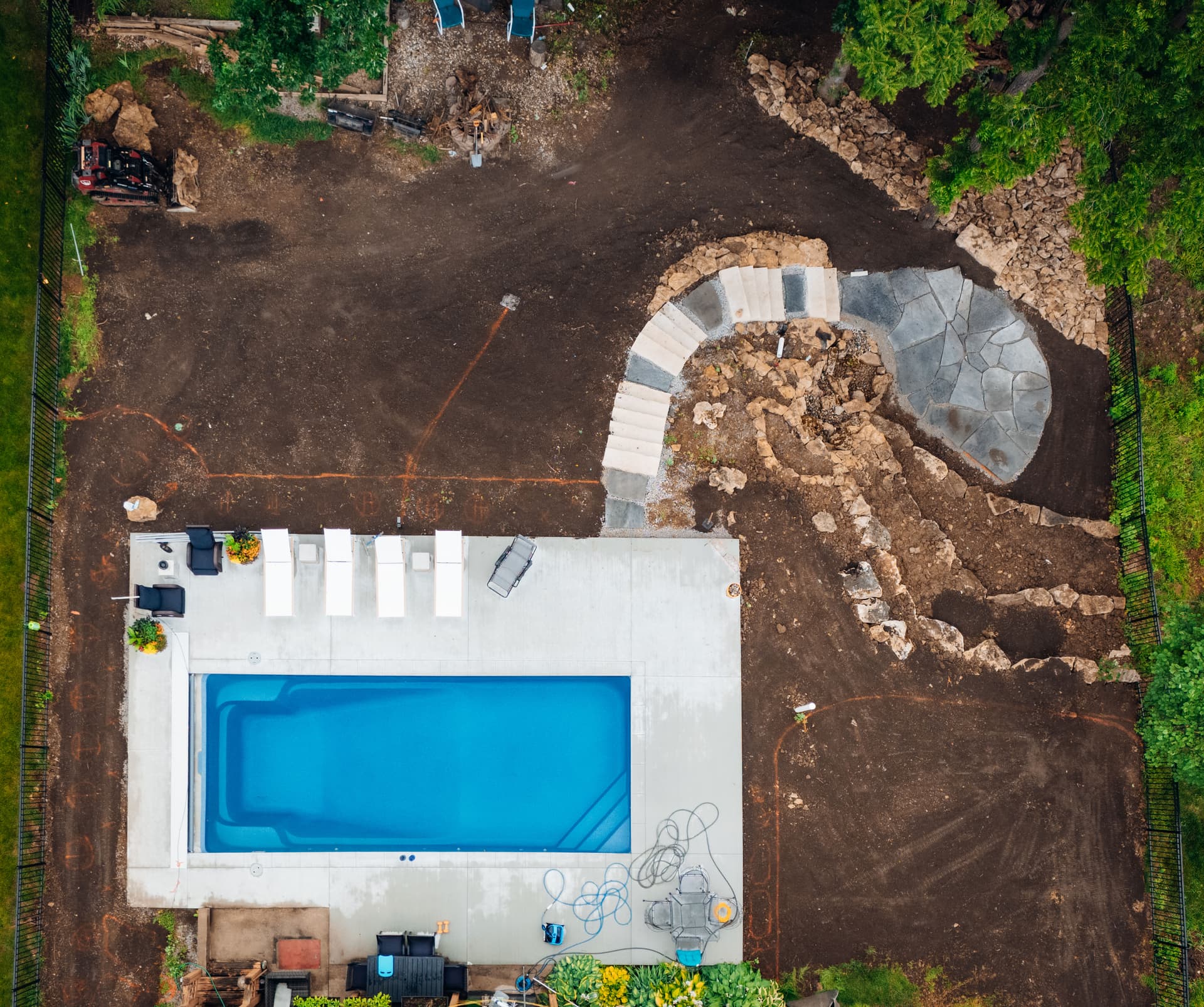 Gallery photos for Backyard Pool and Hardscape Installation in Olathe: Image #3