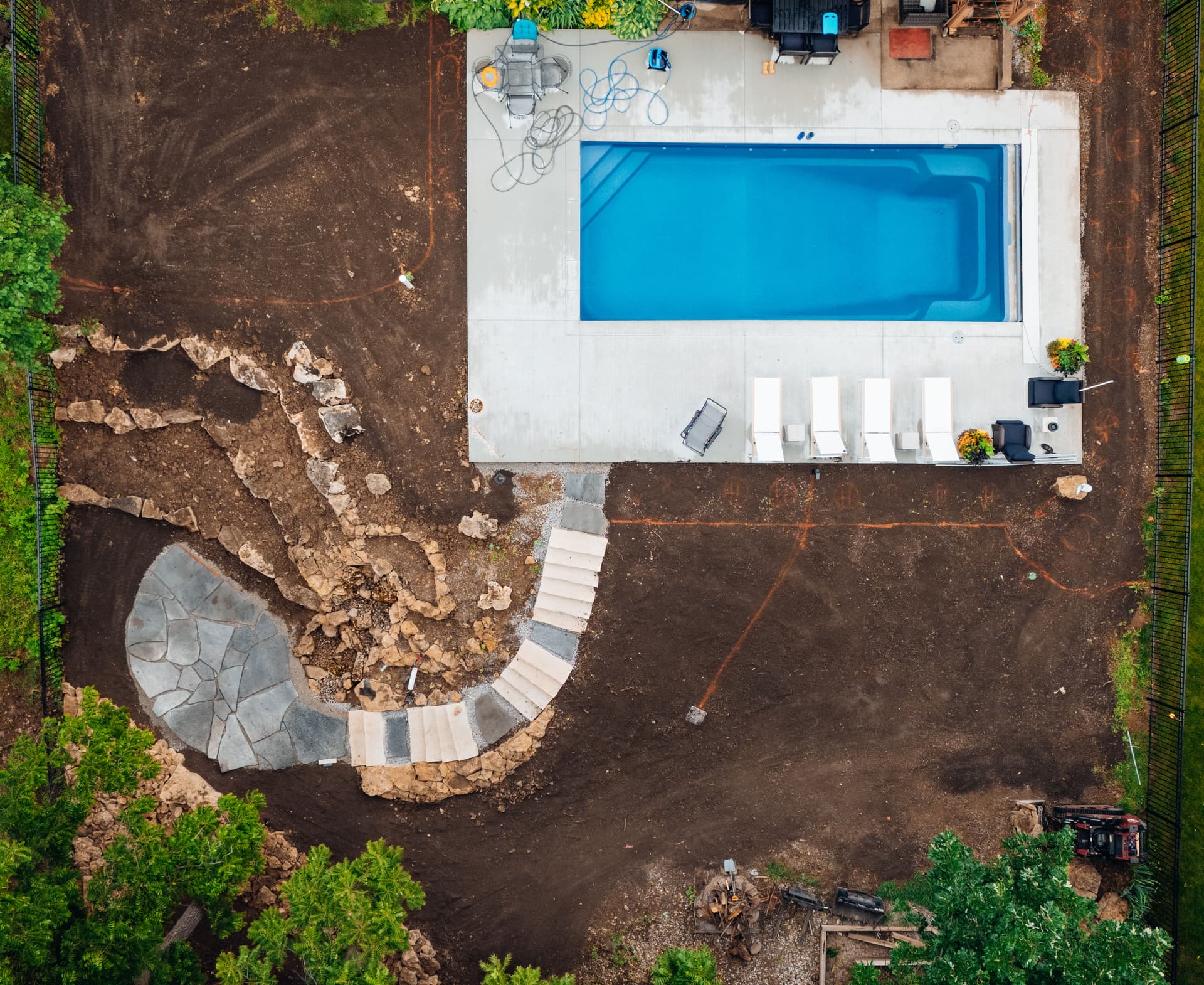 Gallery photos for Backyard Pool and Hardscape Installation in Olathe: Image #6