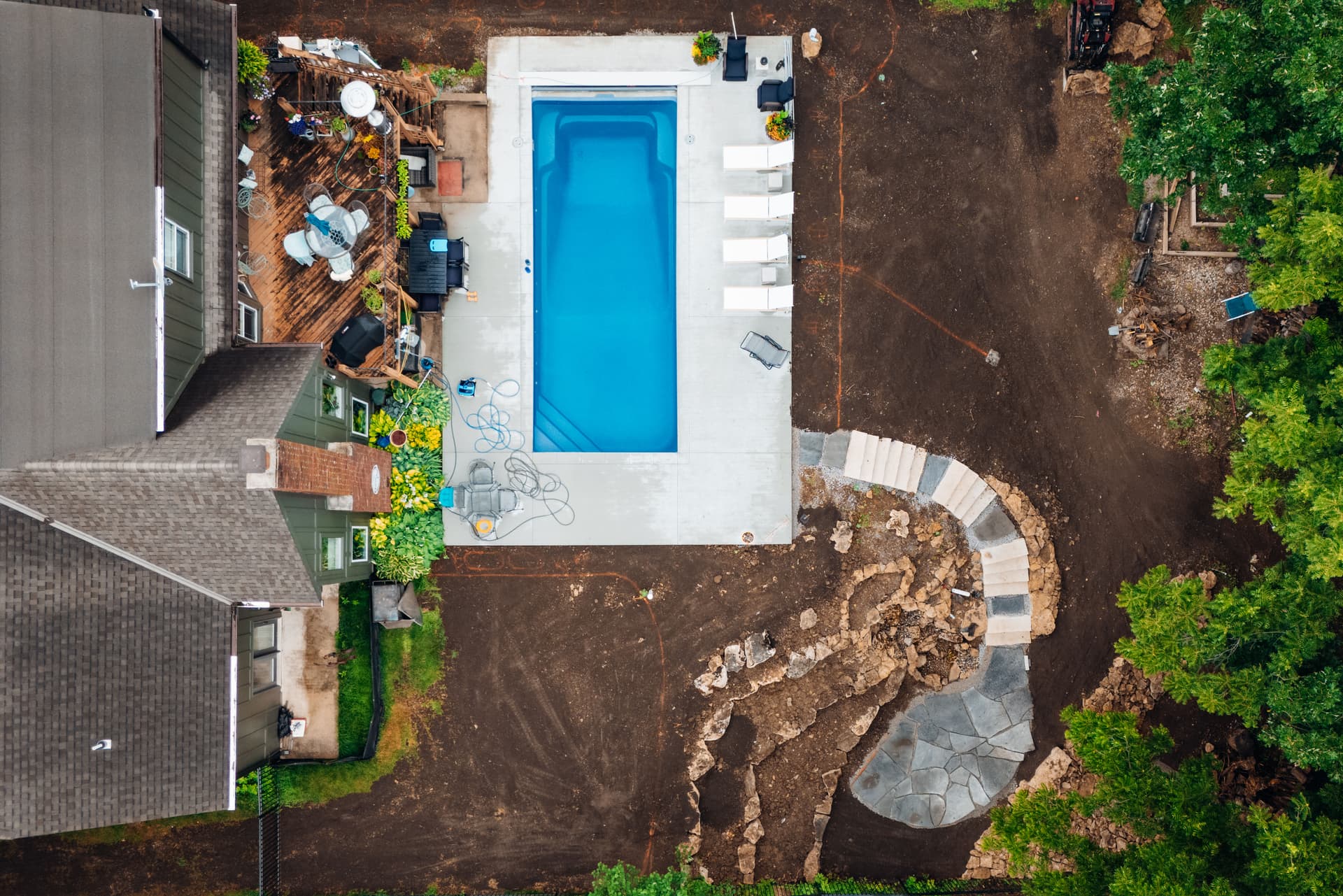 Gallery photos for Backyard Pool and Hardscape Installation in Olathe: Image #5