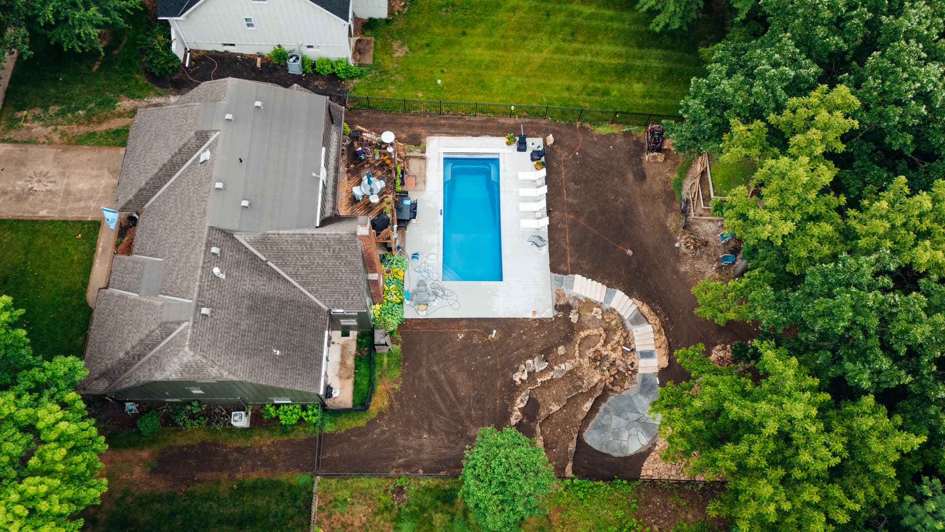 Gallery photos for Backyard Pool and Hardscape Installation in Olathe: Image #8