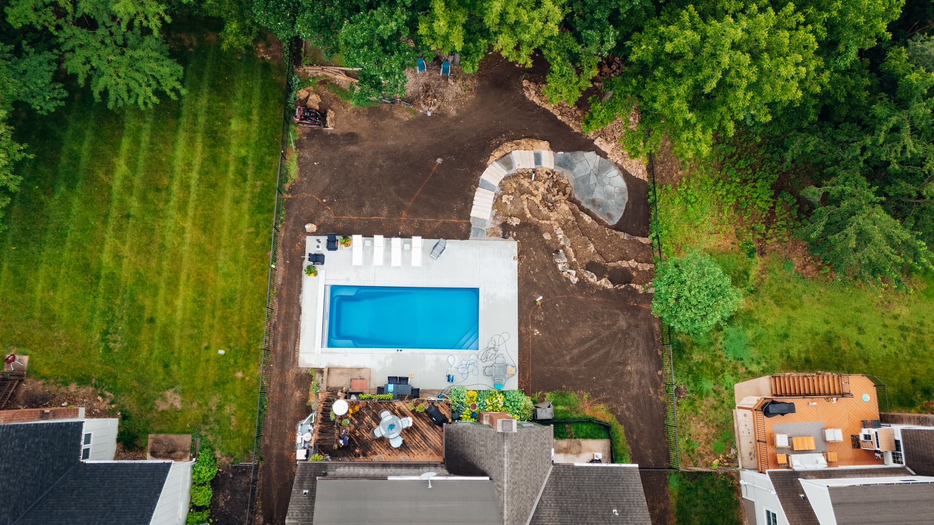 Gallery photos for Backyard Pool and Hardscape Installation in Olathe: Image #9